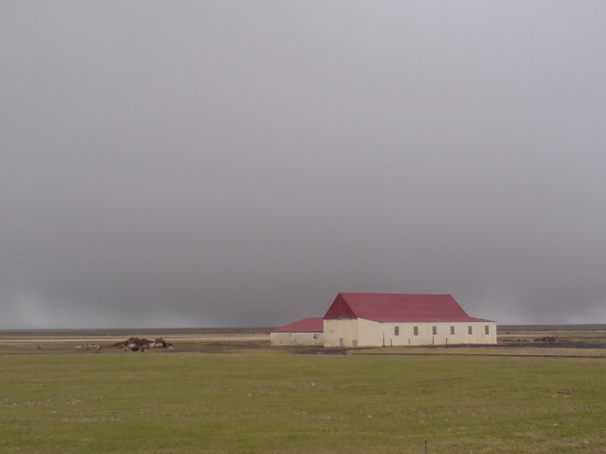 Haus auf Island in Nebelstimmung